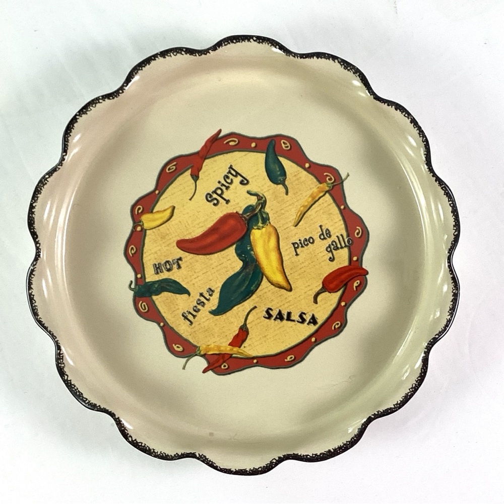 13” stoneware,taco pie plate/casserole, by home and garden party